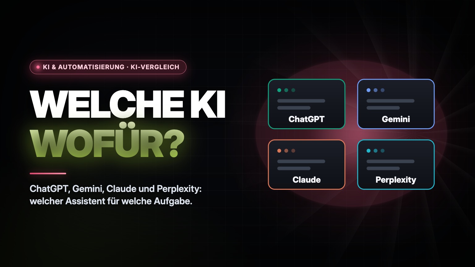 ChatGPT, Gemini, Claude und Perplexity im Vergleich: welche KI wofür am besten passt