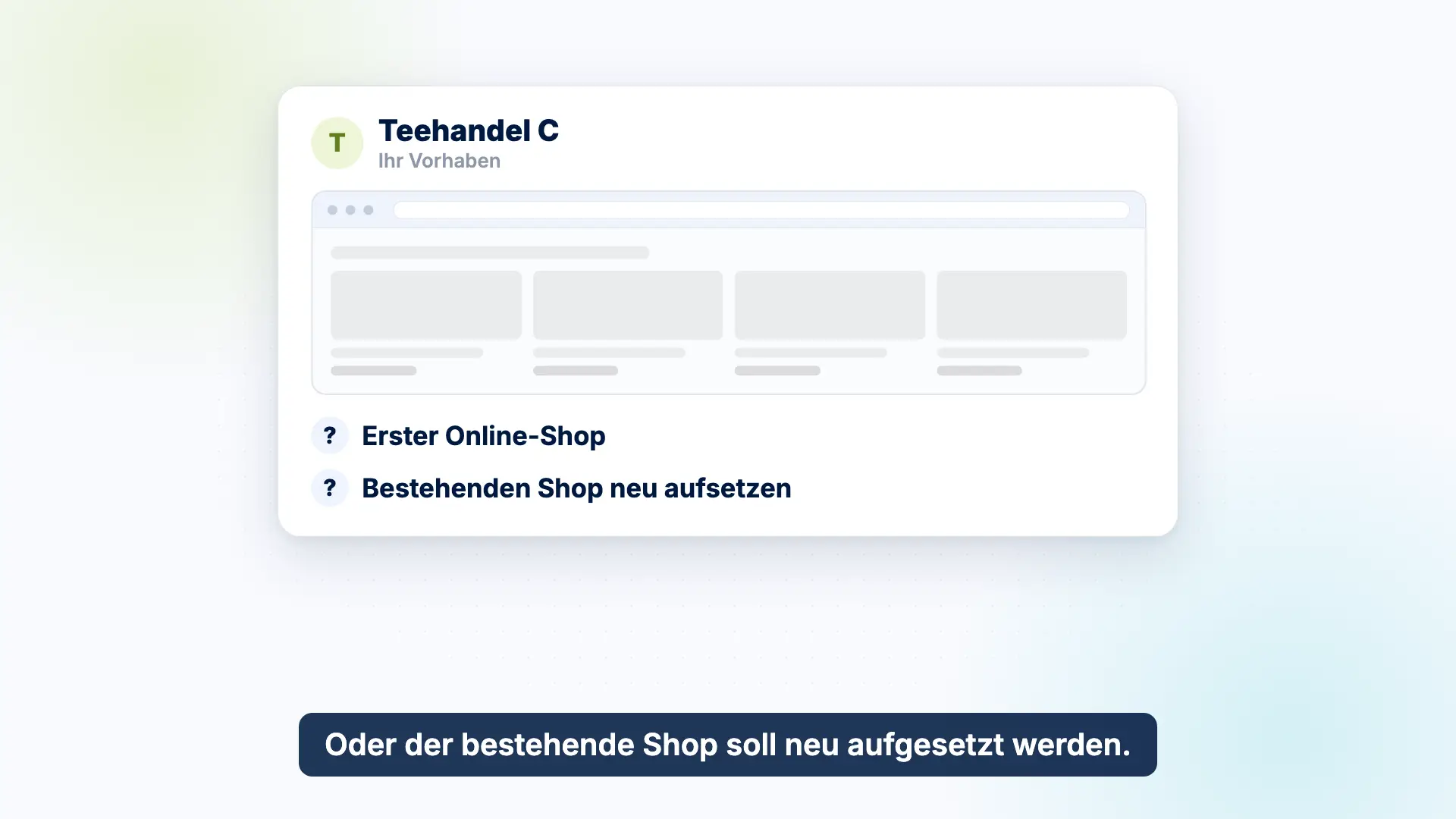 Vorschau des Erklärvideos: Ein Beispiel-Teehandel plant den ersten Online-Shop oder will den bestehenden neu aufsetzen.